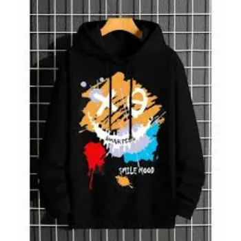 Cotton Black Men Custom Printed Hoodies